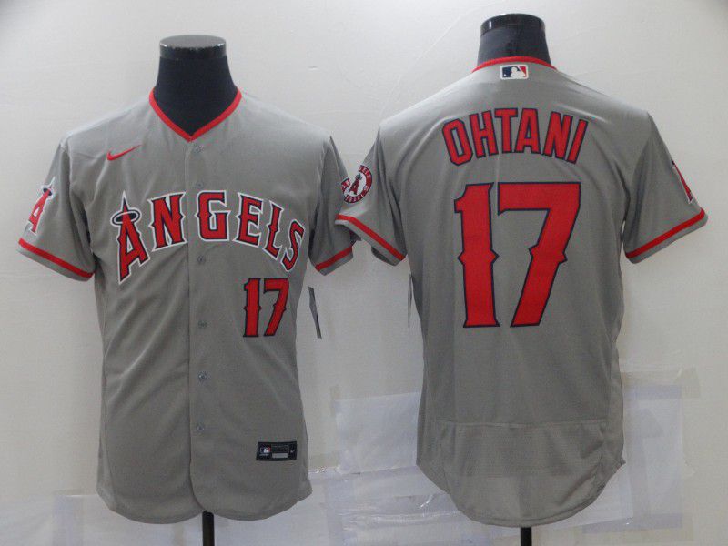 Men Los Angeles Angels #17 Ohtani Grey Elite 2021 Nike MLB Jersey->customized nfl jersey->Custom Jersey